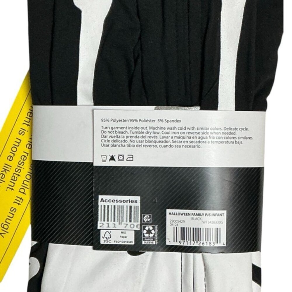 Halloween Skeleton Glow in Dark Sleeper 1 Piece Costume Baby Infant 18 Months - Picture 8 of 16